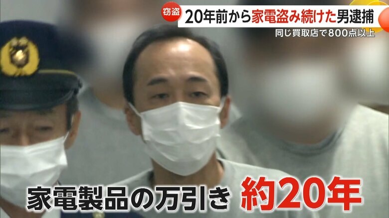 20年前から家電盗み続けた61歳男逮捕…800点以上を万引き、千葉・市川市の同じ買取店に約300万円で売却か　東京・江戸川区　｜FNNプライムオンライン