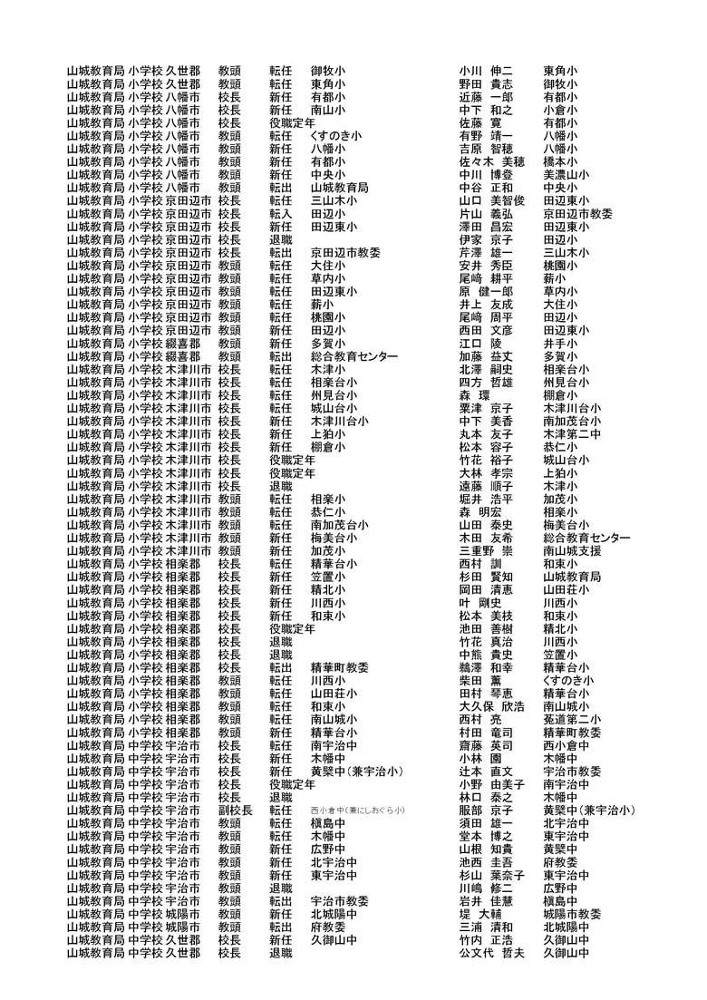 京都府教育委員会発表
