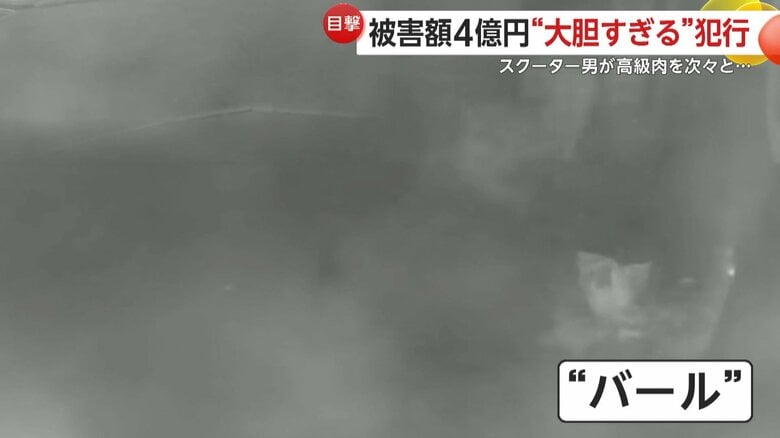 バールのようなものでガラスを破壊した窃盗団