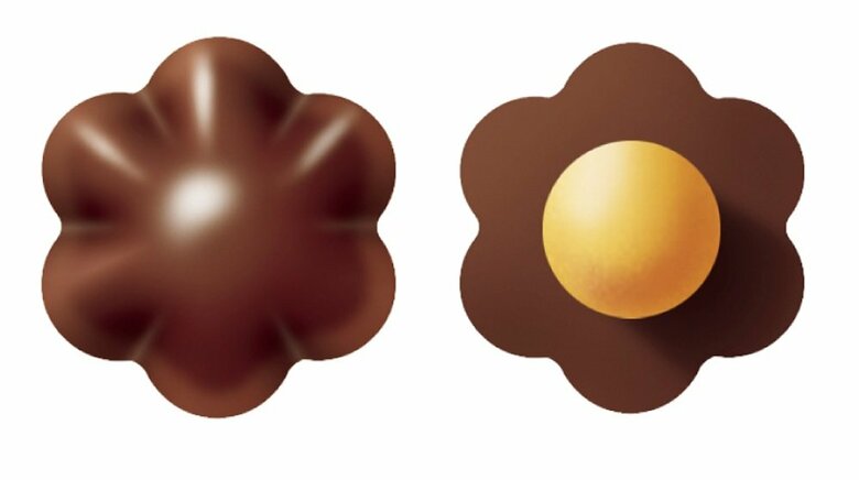 立体商標登録された「きのこの山」形状の一部（提供：株式会社 明治）