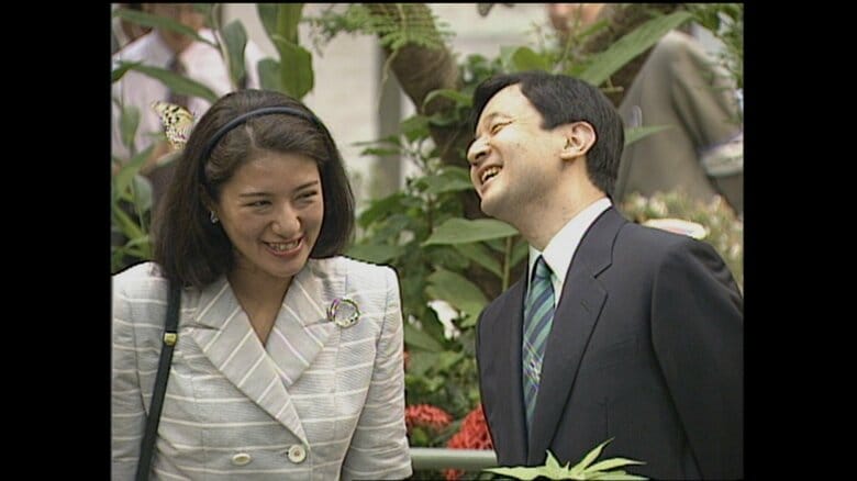 皇后さまの髪に蝶が…　白山市（当時鶴来町）　1998年