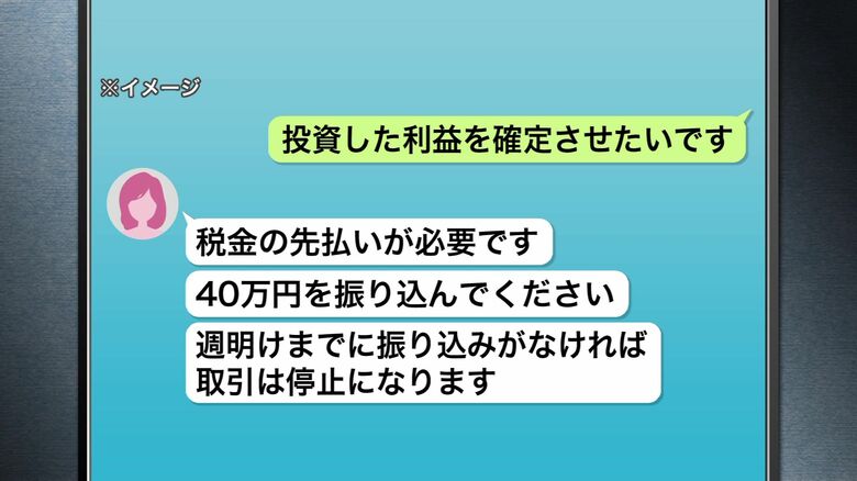 投資のマネージャーをかたる女とのLINE