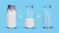 最後まで飲んだら“4コマ漫画”が出現する牛乳瓶「ミルクコミック」  給食で飲み残しは減った? 担当者に聞いた