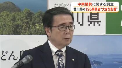 県のアンケートで１９５事業者が中東情勢の影響「生じている」「見込み」と回答　知事は支援を表明【香川】