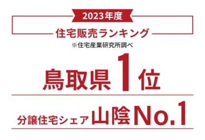 アート建工が『2023年度 山陰住宅販売ランキング』で鳥取県第1位を獲得!