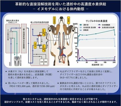 透析患者のQOL 向上に新たな光、副作用を抑える革新的な「高濃度水素水透析システム」を開発