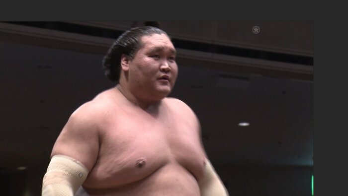 優勝を決めた後、照ノ富士の表情