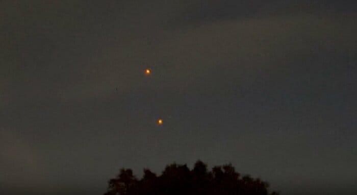 2023年10月にバージニア州で目撃されたオレンジ色の物体(提供:National UFO Reporting Center)