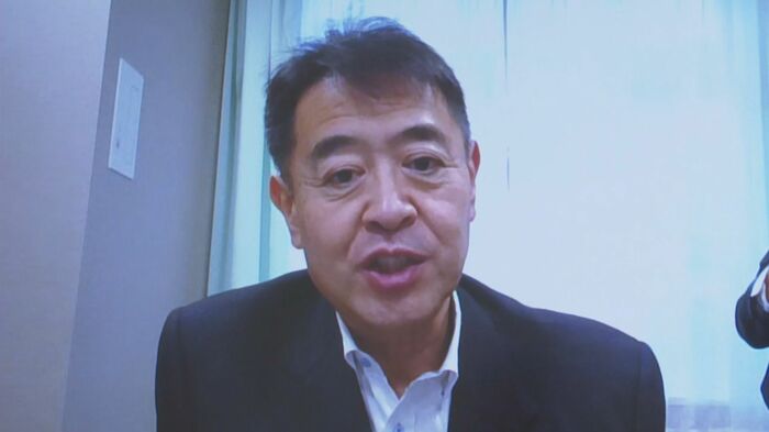 リモート取材に応じる佐久市・柳田市長