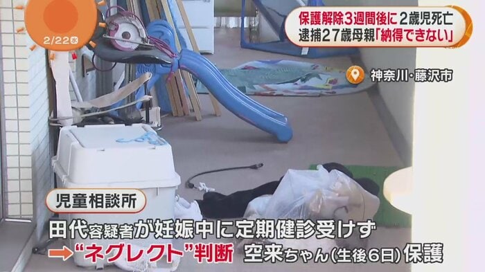 子供用の滑り台のようなモノや、ごみなどが散乱している