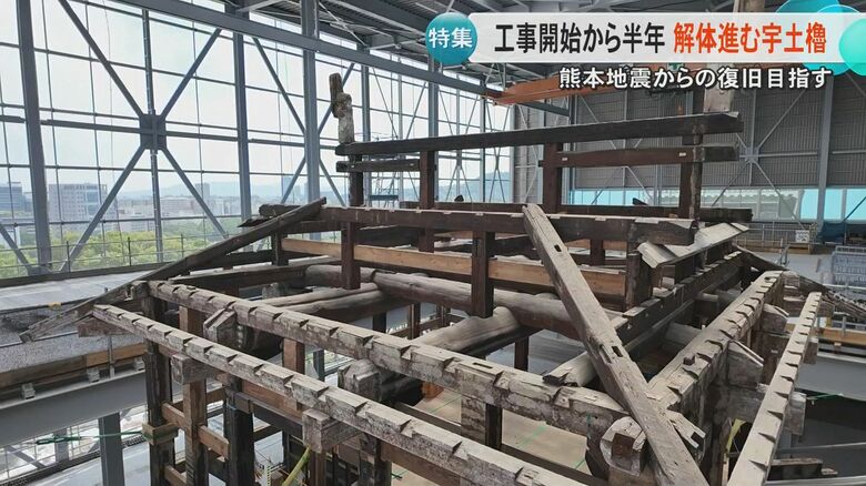 熊本城・国の重要文化財宇土櫓　約100年ぶりの全解体工事の最前線　再建に向けた記録の作業も【熊本発】｜FNNプライムオンライン
