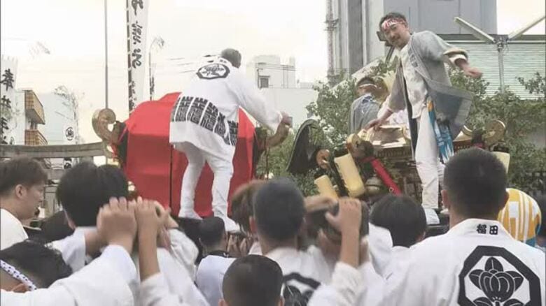 「ヨイサ、ヨイサ！」松山秋祭り開幕　 井手神社はみこし２台が賑やかな練り　街中の宵祭りへ【愛媛】｜FNNプライムオンライン