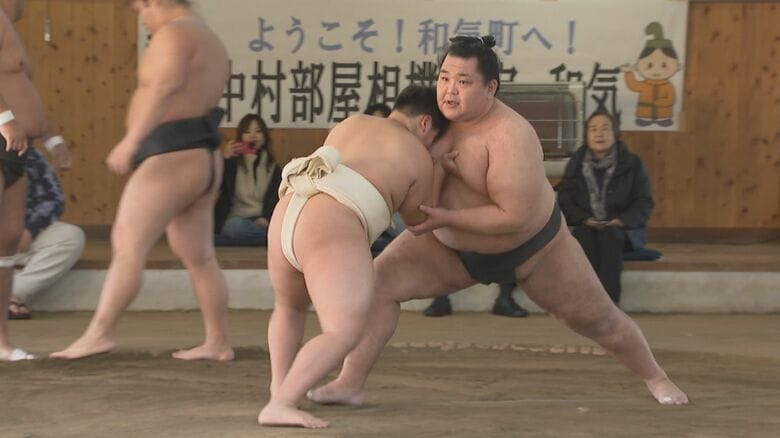 ２場所連続勝ち越しと好調！郷土出身の三段目・和気乃風ら中村部屋の力士たちが和気町で合宿【岡山】｜FNNプライムオンライン