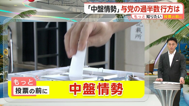 投開票が20日に迫り、残り1週間となった参議院選の中盤情勢