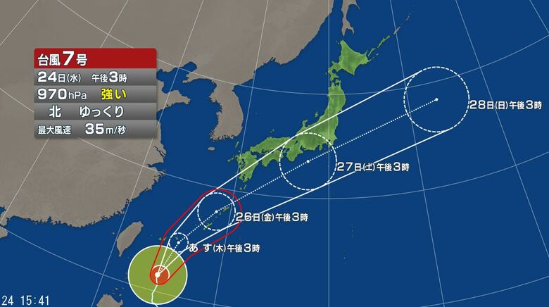 台風7号　進路予想図