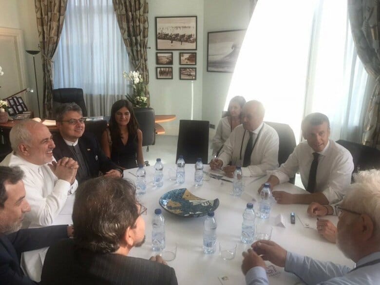 2019年G7サミット開催地ビアリッツを電撃訪問したイランのザリフ外相（当時）　　　（ザリフ氏のTwitterより）