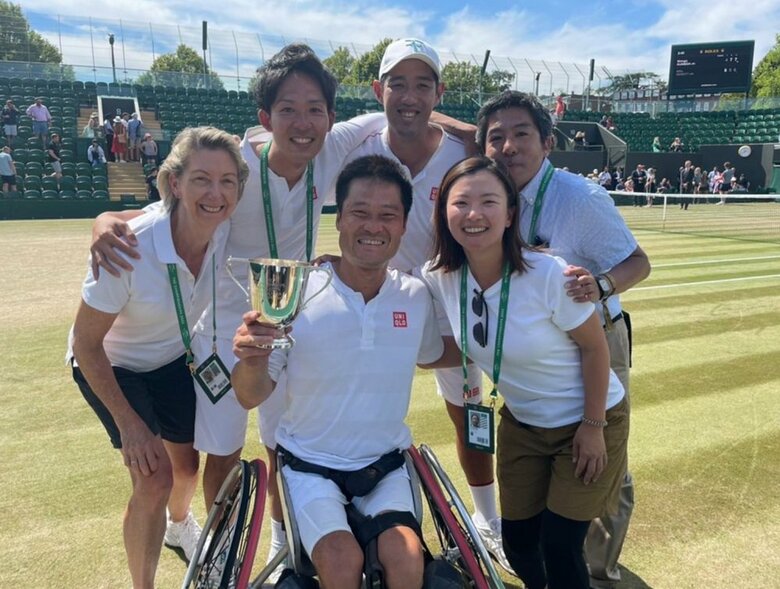 ウィンブルドンで初優勝した国枝慎吾（国枝慎吾Twitterより）