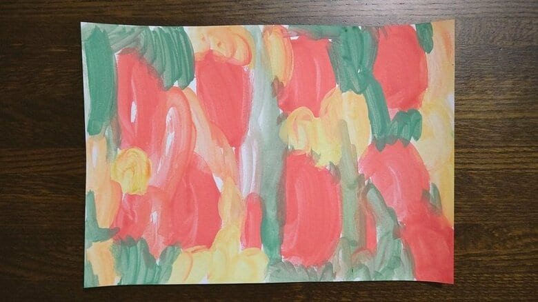 創作好きの娘さんの作品　バラ園をイメージじて描いた絵