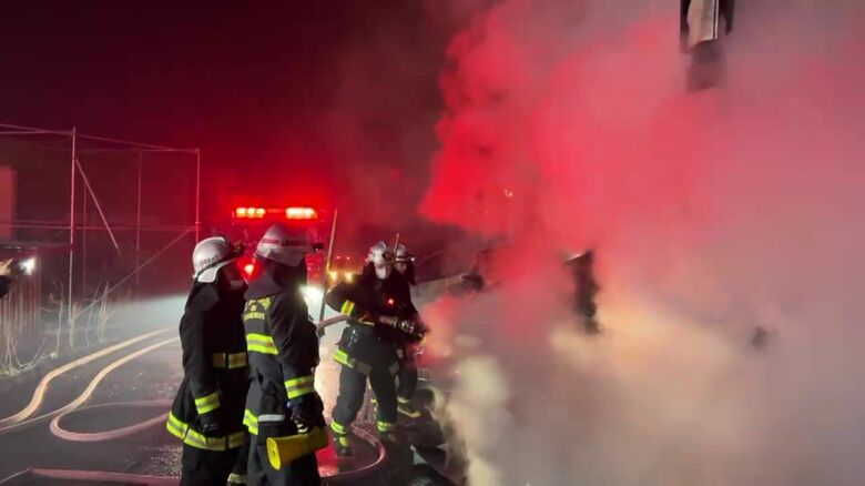 火災現場の様子　（提供：新潟市消防局）