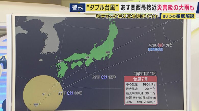 台風7号の進路予想図