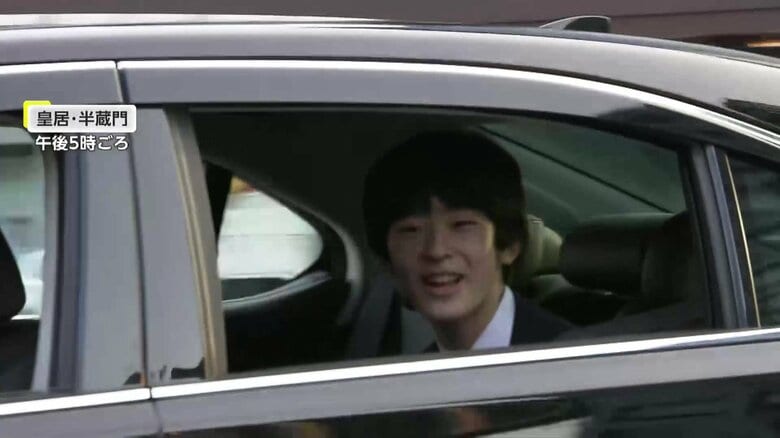 天皇皇后両陛下のもとへ向かわれる悠仁さま（9月6日午後5時ごろ）