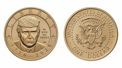 トランプ大統領の肖像入り「1ドル金貨」製造へ