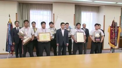 鹿児島実業高校相撲部が知事表敬　50年ぶり2回目の優勝　