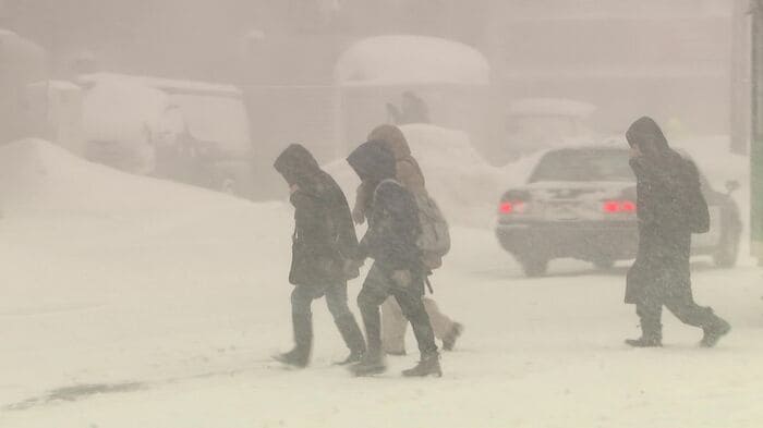 寒波が到来した北海道