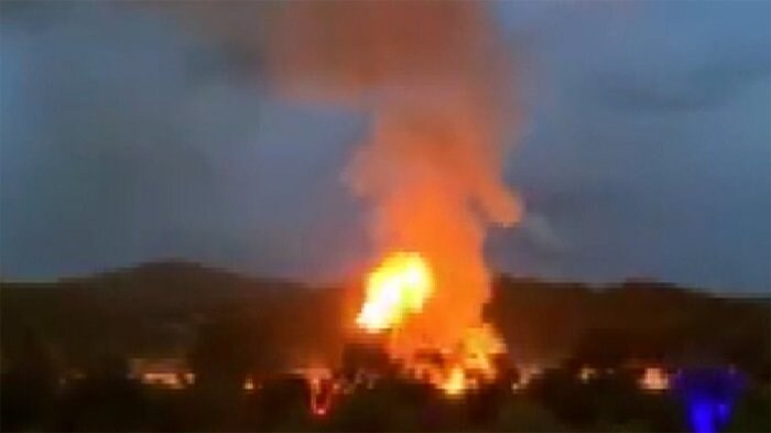 火柱も...北朝鮮で大規模爆発 40人死傷か
