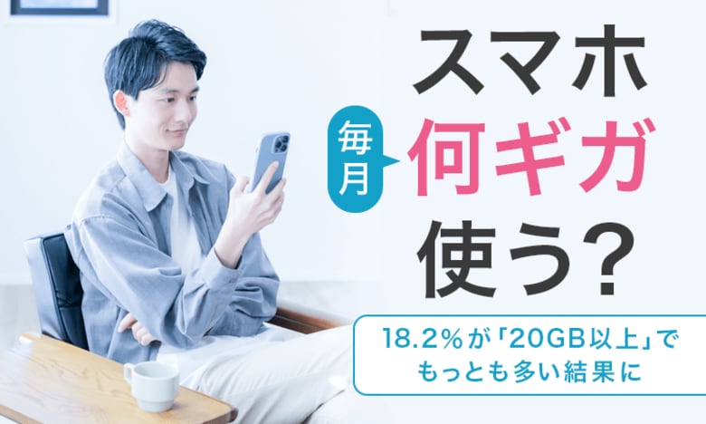 【スマホ毎月何ギガ使う?】18.2%が「20GB以上」でもっとも多い結果に