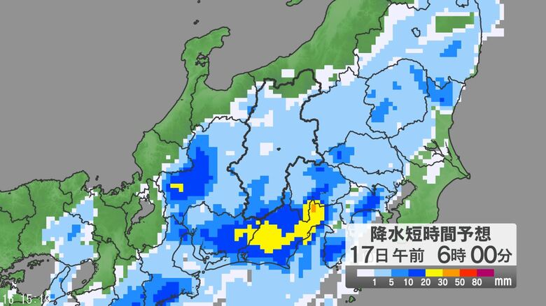 関東甲信地方で「警報級の大雨」の可能性　24時間予想降水量は甲信地方180ミリ、関東地方北部・南部120ミリ、伊豆諸島60ミリ（17日午後6時まで・多い所で）｜FNNプライムオンライン