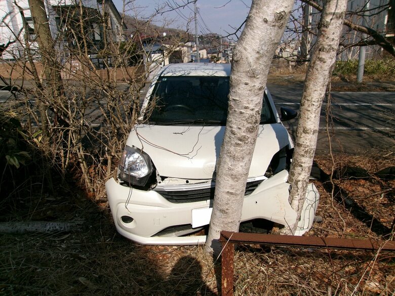 【80代ドライバー】T字路で一時停止しようとしたら『ブレーキとアクセルを踏み間違えた』暴走し立ち木に激突＿運転に不安がある人は「#8080」に相談を＜北海道室蘭市＞｜FNNプライムオンライン