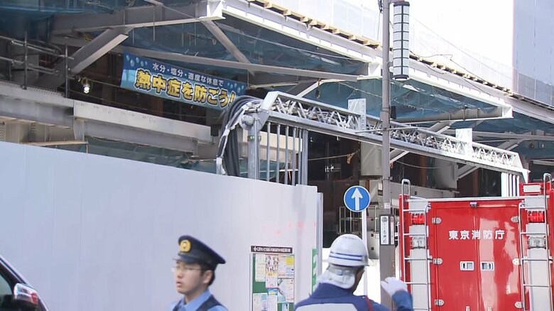 事故があった現場（東京・中央区　19日午前）