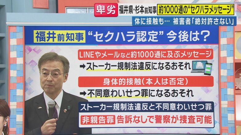 今後はストーカー規制法違反の可能性も（関西テレビ「旬感LIVE とれたてっ！」より）