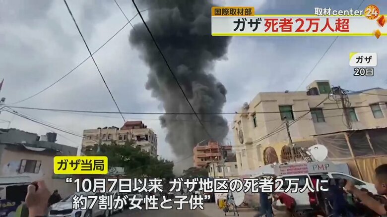 死者が2万人に達したガザ地区での戦闘の様子