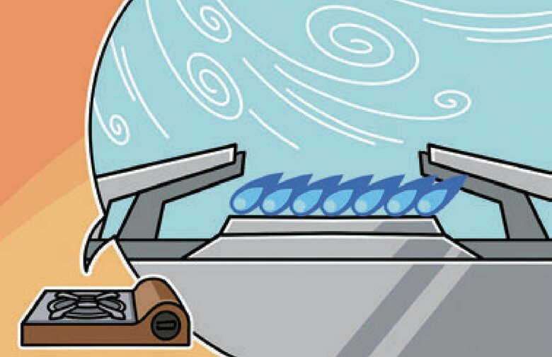 防風性に優れるコンロは被災時にも活躍（提供：日本ガス石油機器工業会）