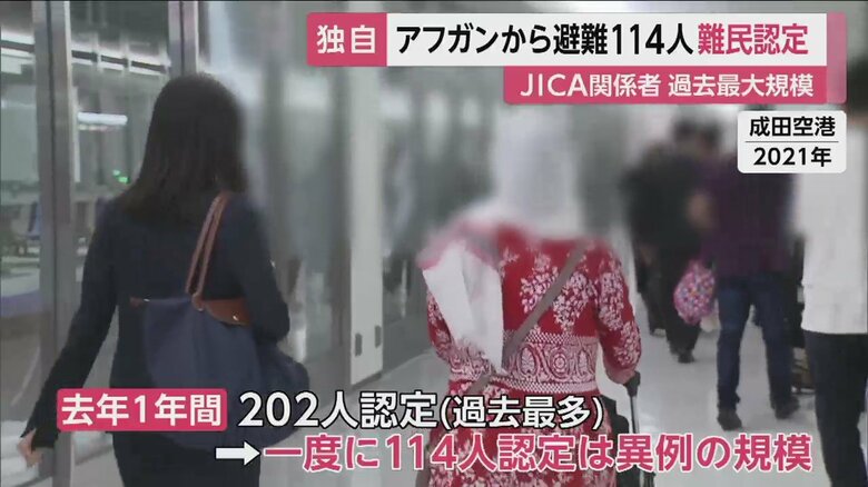 アフガニスタンから日本に避難してきた人々（成田空港 2021年）