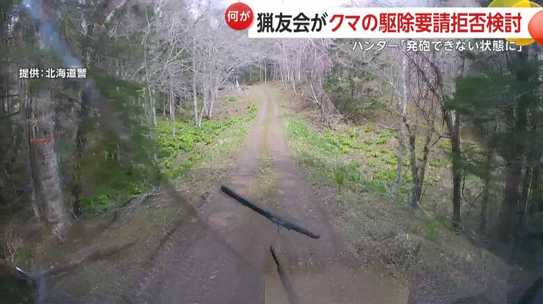 ヒグマが車に突進してフロントガラスとワイパーを破壊する様子
