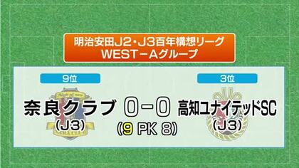 【高知ユナイテッドSC】アウェーで奈良(J3）と対戦　PK戦で惜しくも敗れる