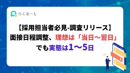 【採用担当者必見】面接日程調整、理想は「当日～翌日」でも実態は1～5日