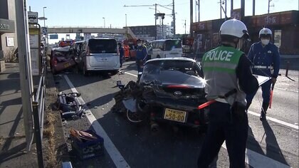 車9台が絡む追突事故…男性1人が意識不明の重体　現場は見通し良い直線道路　千葉市稲毛区