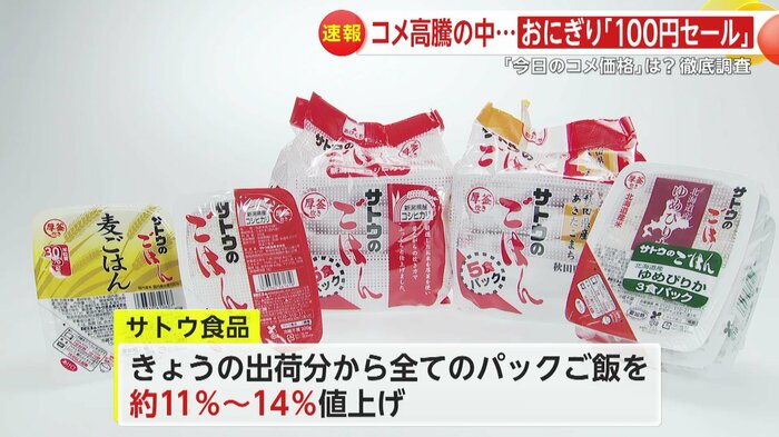 サトウ食品はパックご飯を約11%〜14%値上げした