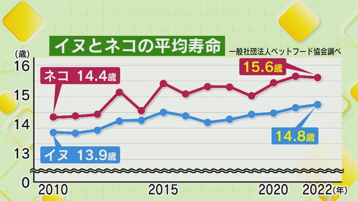 イヌとネコの平均寿命