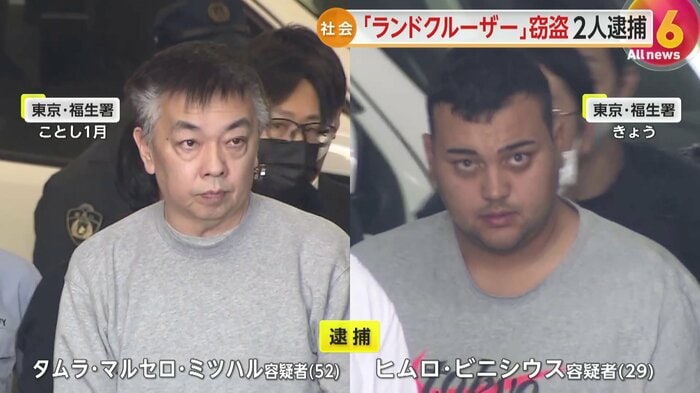 ブラジル人のタムラ容疑者とヒムロ容疑者(東京・福生署)