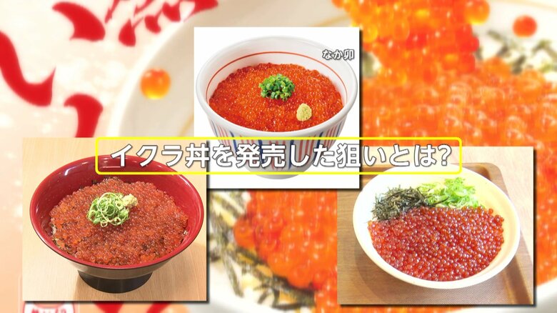 価格高騰の中で…牛丼チェーン「イクラ丼戦争」勃発！すき家と松屋で食べ比べする人も　相次ぐ販売の狙いは「相乗効果を期待」　｜FNNプライムオンライン