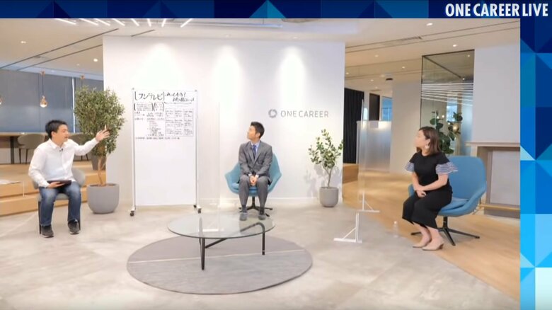 実際のオンライン説明会※企業はフジテレビ（画像提供：「ONE CAREER」）