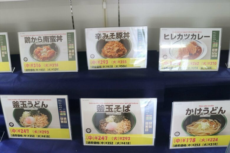 学食のメニュー（画像提供／東京経済大学）