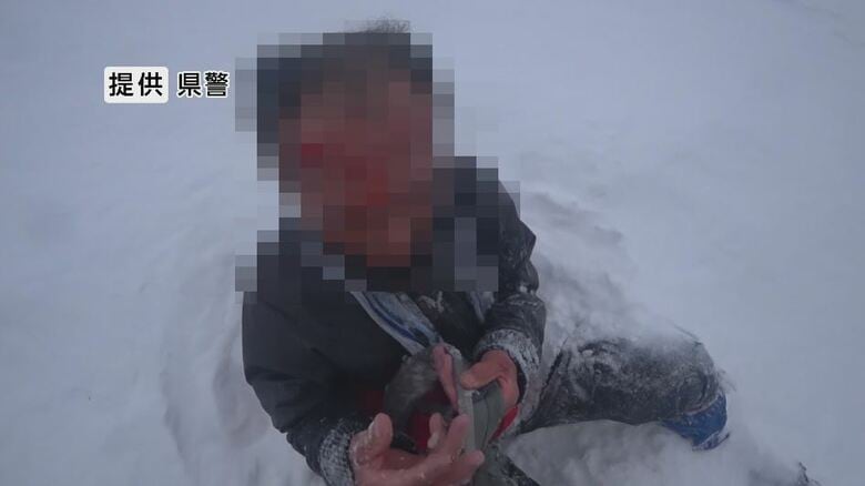 約100メートル滑落　救助される男性