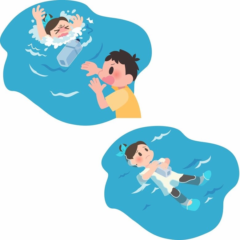 ペットボトルで浮力を確保（画像はイメージ）
