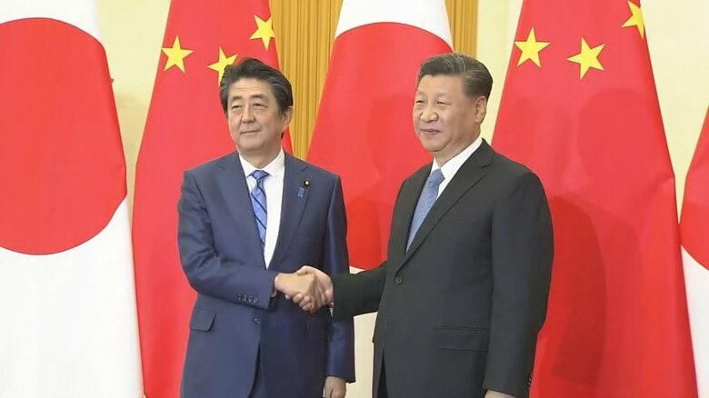 握手をする日中両首脳（2019年12月）